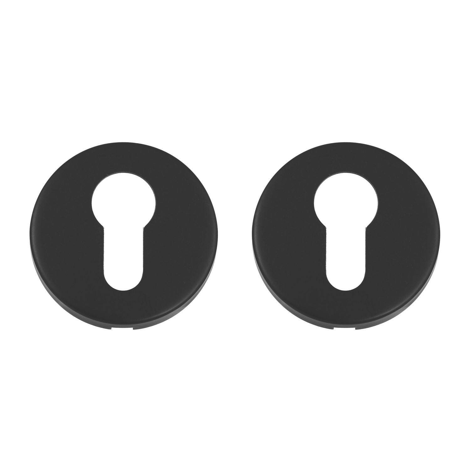 Eclipse Fire Rated Euro Escutcheon (Pair) Matt Black 52mm (305KW)