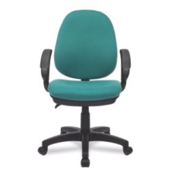 Nautilus Designs Java 200 Medium Back Task/Operator Chair Fixed Arms Green