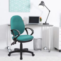 Nautilus Designs Java 200 Medium Back Task/Operator Chair Fixed Arms Green
