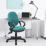 Nautilus Designs Java 200 Medium Back Task/Operator Chair Fixed Arms Green