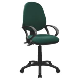 Nautilus Designs Java 200 Medium Back Task/Operator Chair Fixed Arms Green