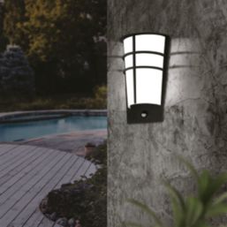 Eglo Breganzo 1 Outdoor LED Wall Light With PIR Sensor Black/White 5W 460lm