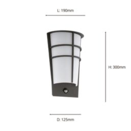 Eglo Breganzo 1 Outdoor LED Wall Light With PIR Sensor Black/White 5W 460lm