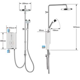 Mira Sport Max Dual with Airboost White/Chrome 10.8kW  Electric Shower