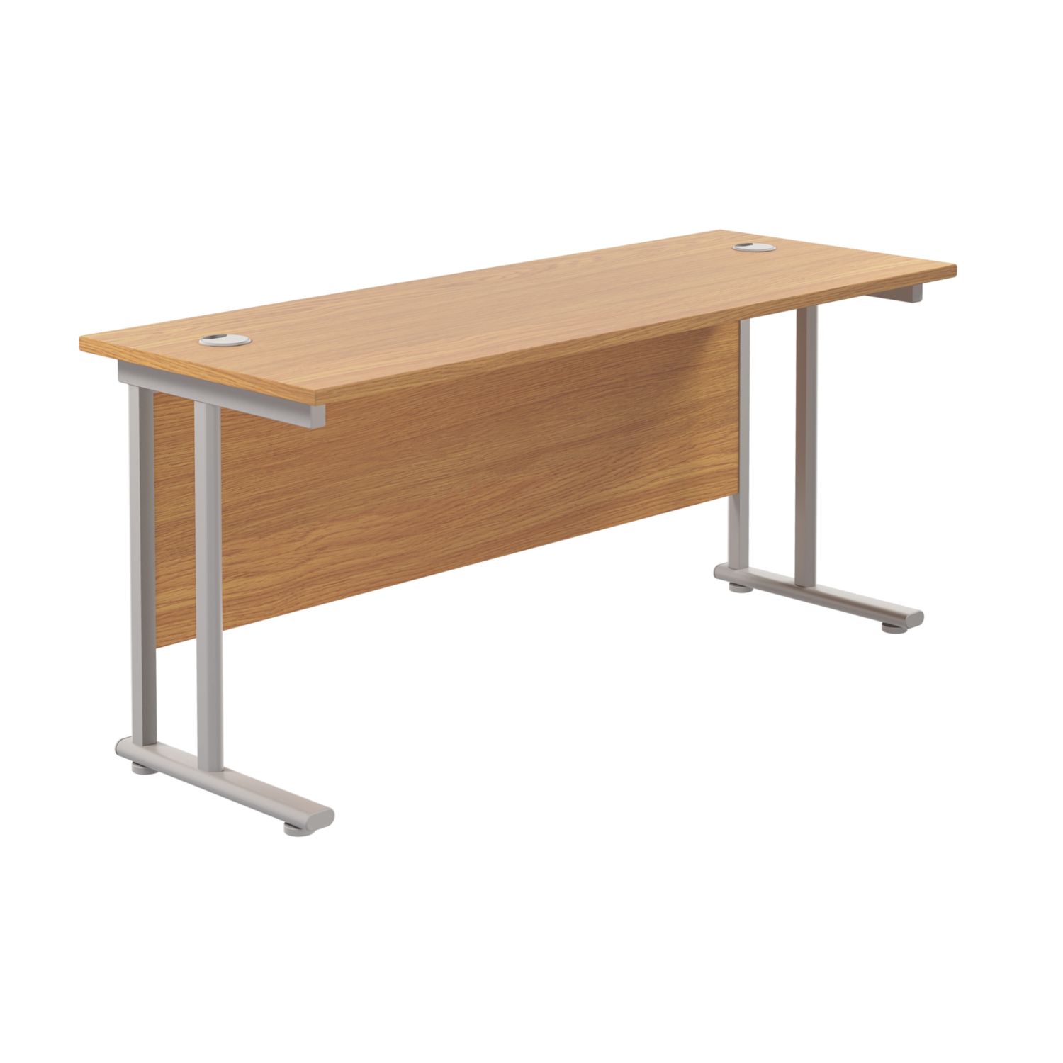 TC Group Aztec Twin Upright Rectangular Office Desk Nova Oak/Silver 1600mm x 600mm (305TT)