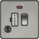 Knightsbridge  13A Switched Fused Spur & Flex Outlet with LED Black Nickel