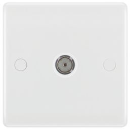 British General 800 Series 1-Gang Isolated Coaxial TV Socket White