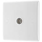 British General 800 Series 1-Gang Isolated Coaxial TV Socket White