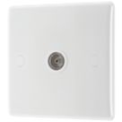 British General 800 Series 1-Gang Isolated Coaxial TV Socket White