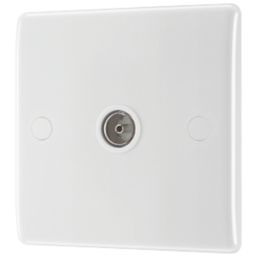 British General 800 Series 1-Gang Isolated Coaxial TV Socket White
