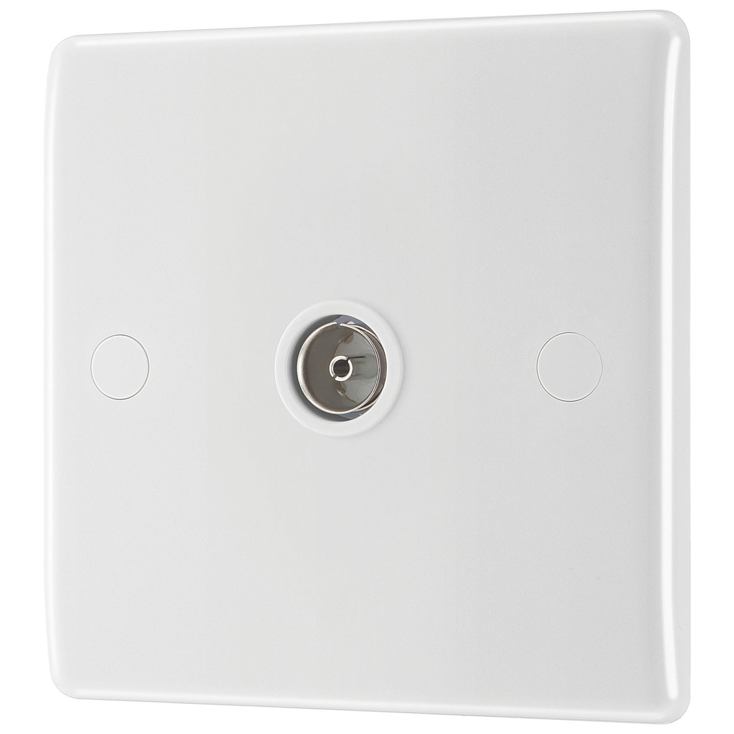 British General 800 Series 1-Gang Isolated Coaxial TV Socket White (305XF)