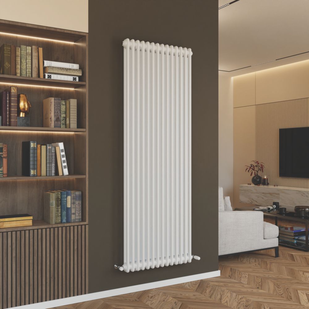 Azur 1800mm x 650mm 6312BTU White Vertical 2 Column Radiator