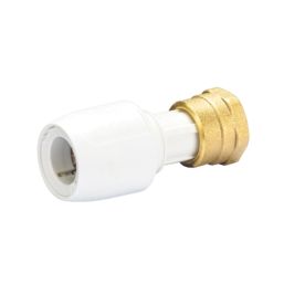 Hep2O  Plastic Push-Fit Straight Tap Connector 15mm x 1/2"