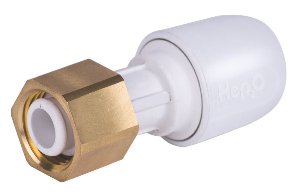 Hep2O Plastic Push-Fit Straight Tap Connector 15mm x 1/2 - Screwfix