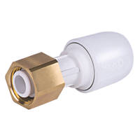 Hep2O  Plastic Push-Fit Straight Tap Connector 15mm x ½"