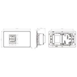 Knightsbridge Screwless 2-Gang Dual Voltage Shaver Socket 115/230V AC Antique Brass with Black Inserts