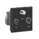 Knightsbridge  Triplex Modular Multimedia Socket Black