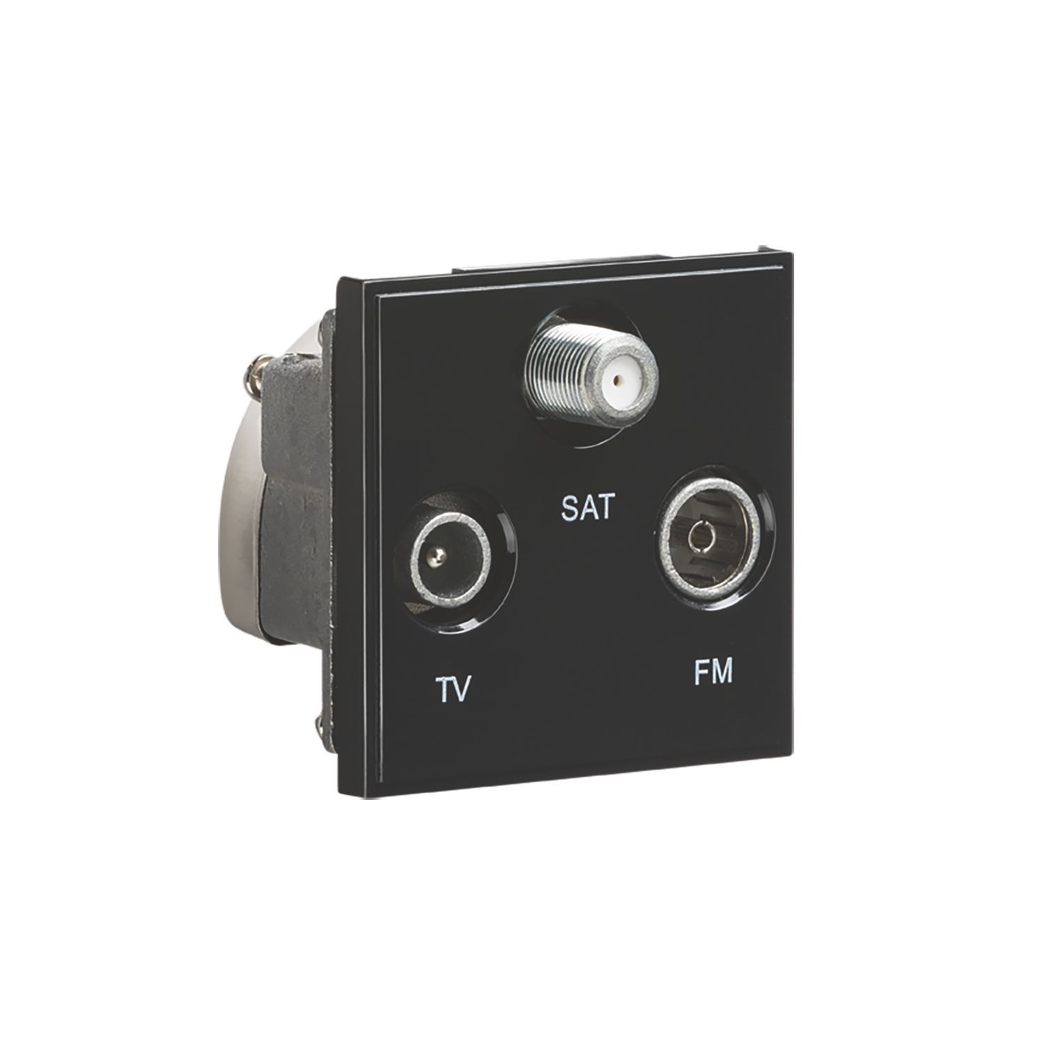 Knightsbridge Triplex Modular Multimedia Socket Black (306CT)