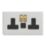Varilight  13A 2-Gang SP Switched Socket + 3A 45W 2-Outlet Type C USB Charger Paintable with Black Inserts