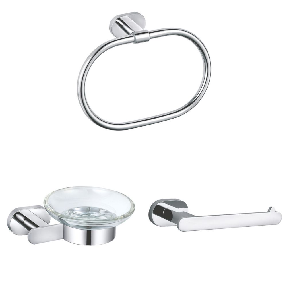 Aqualux Sandown Cloakroom 3 Piece Set | Bathroom Accessories | Screwfix.com