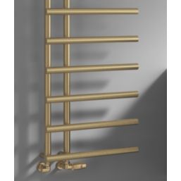Reina 1412mm x 500mm 1496BTU Brass Flat Designer Towel Radiator