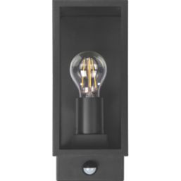 Luceco Azurar Outdoor LED Decorative External Wall Lantern With PIR & Photocell Sensor Black 7W 810lm