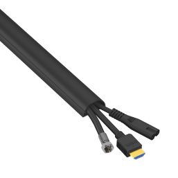 D-Line PVC Black Mini Trunking 30mm x 15mm x 2m 6 Pack