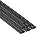 D-Line PVC Black Mini Trunking 30mm x 15mm x 2m 6 Pack