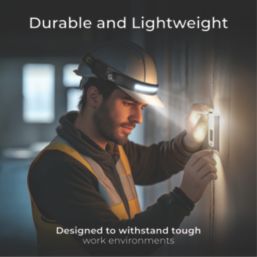 Luceco  Rechargeable LED Flexible Headtorch With Motion Sensor Black 350lm