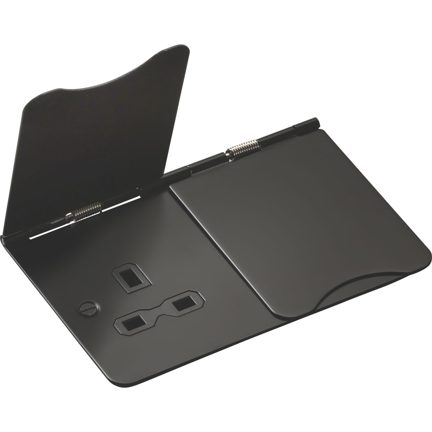 Knightsbridge FPR9UMB 13A 2-Gang Unswitched Floor Socket Matt Black with Black Inserts (306VF)