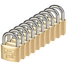 Burg-Wachter  Brass Keyed Alike Water-Resistant   Padlocks 50mm 10 Pack