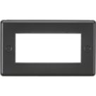 Knightsbridge Flat Plate 4-Module Modular Faceplate Matt Black