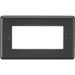 Knightsbridge Flat Plate 4-Module Modular Faceplate Matt Black