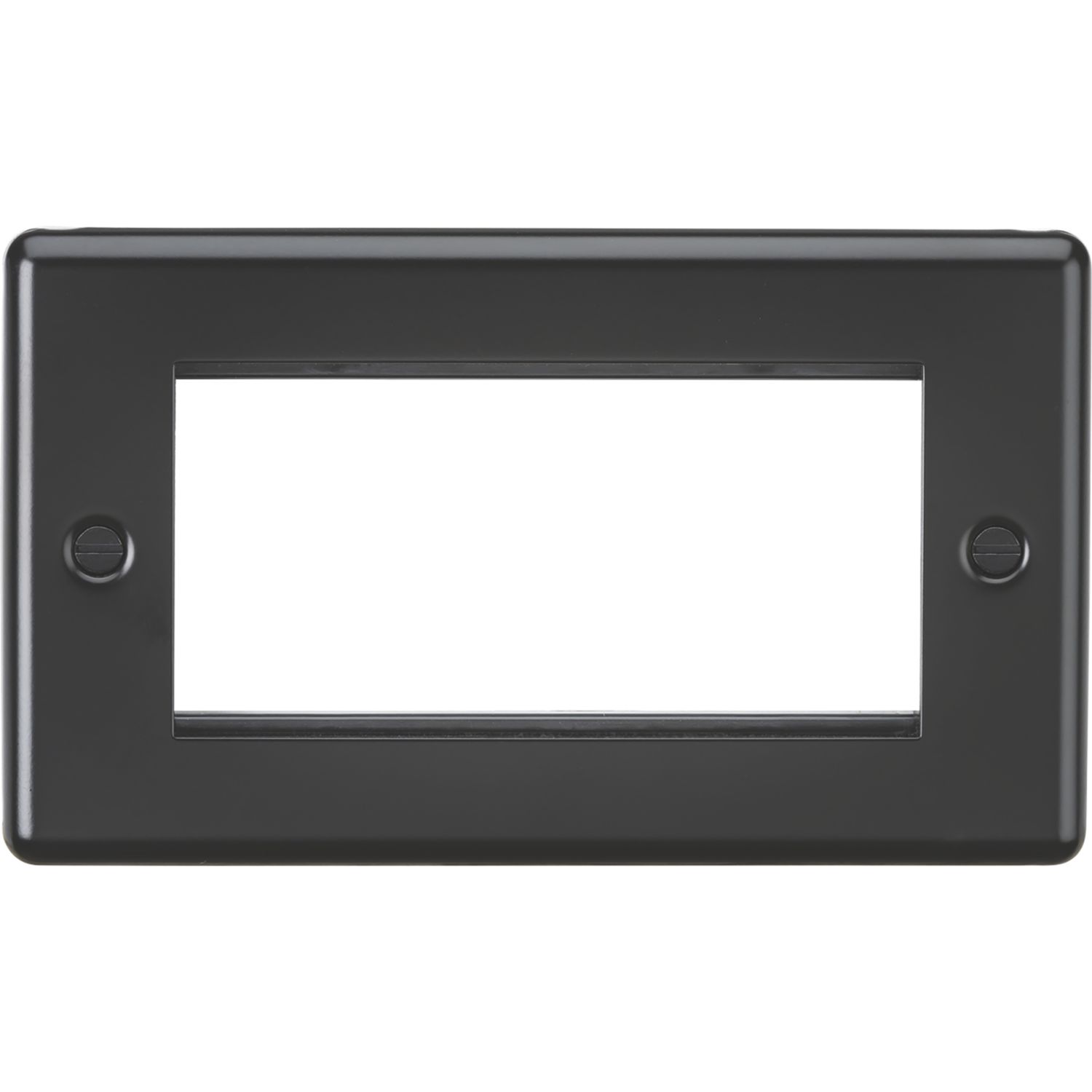 Knightsbridge Flat Plate 4-Module Modular Faceplate Matt Black (306YA)