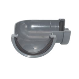 FloPlast MiniFlo uPVC 90° Half Round Gutter Angle Anthracite Grey 76mm
