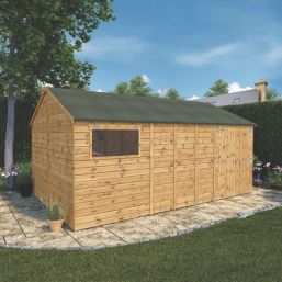 Mercia Modular 15' 6" x 10' (Nominal) Reverse Apex Shiplap T&G Timber Workshop