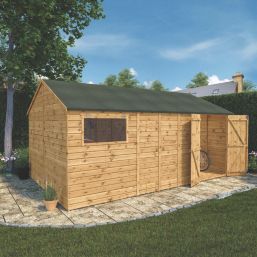 Mercia Modular 15' 6" x 10' (Nominal) Reverse Apex Shiplap T&G Timber Workshop