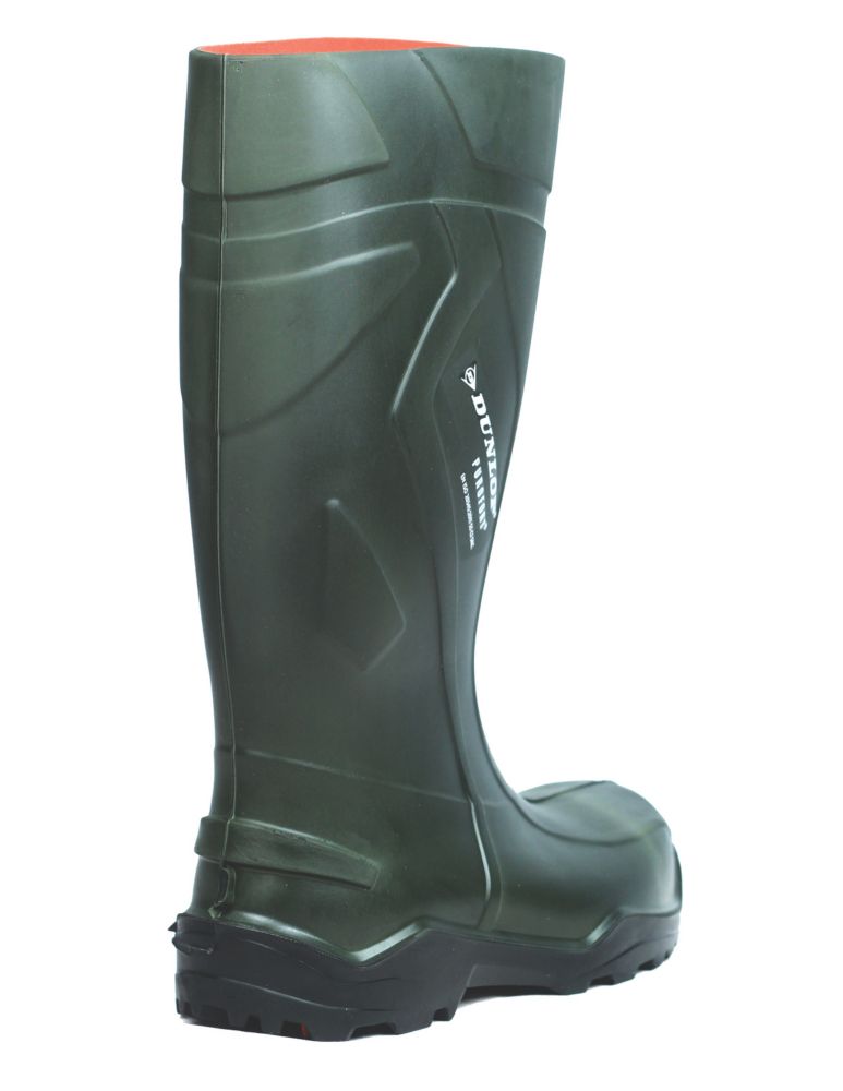 Dunlop Purofort+ Size 11 Green Steel Toe Cap Safety Wellies Screwfix