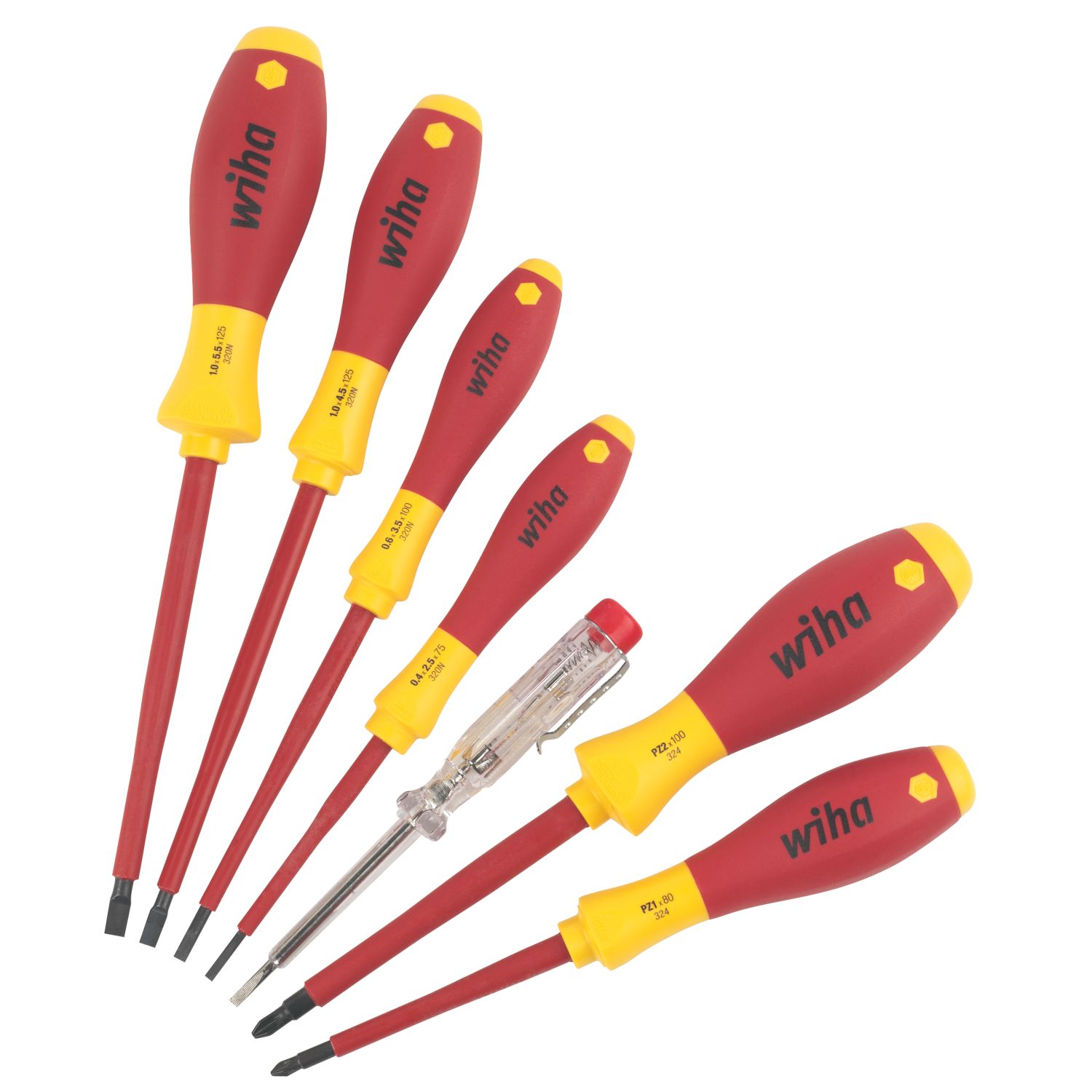 Wiha SoftFinish Mixed VDE Screwdriver Set 7 Pack (3072G)