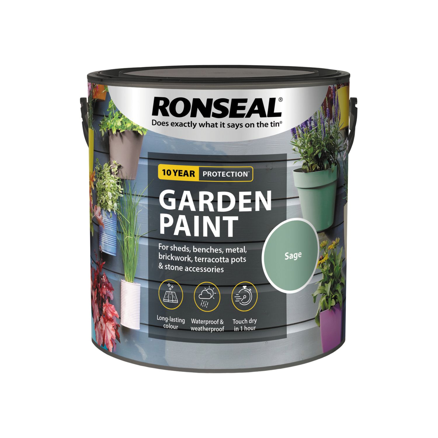 Ronseal 2.5Ltr Sage Matt Garden Paint (3074H)