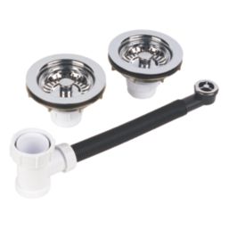 McAlpine 1 1/2 & 2 Bowl Waste Kit Chrome-Plated Brass 1 1/2"