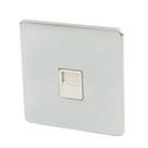Crabtree Platinum SF7783/SC/WH Slave Telephone Socket Brushed Chrome with White Inserts