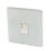 Crabtree Platinum 1-Gang Slave Telephone Socket Brushed Chrome with White Inserts