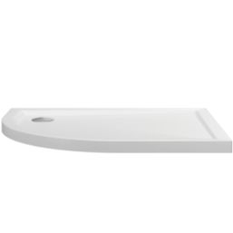 Milan Offset Quadrant Bathroom Shower Tray & Waste Right-Handed White Gloss 1200mm x 900mm x 40mm