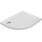 Milan Offset Quadrant Bathroom Shower Tray & Waste Right-Handed White Gloss 1200mm x 900mm x 40mm