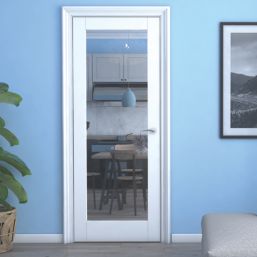 Green & Taylor  1-Clear Light Primed White Wooden Shaker Internal Glazed Door 1981mm x 838mm