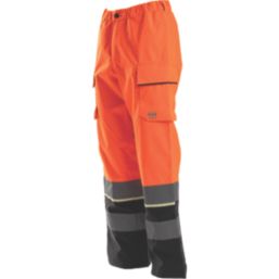 Helly Hansen UC-ME Waterproof Hi Vis Trousers Orange / Ebony 41" W 33.7" L