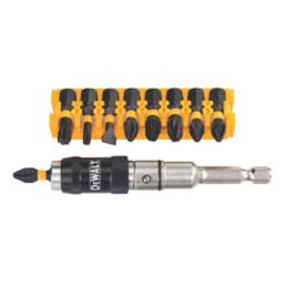 DeWalt Extreme 6.35mm Hex Shank Mixed Impact Torsion Screwdriver Bit Set with Pivoting Tip Holder 11 Pieces