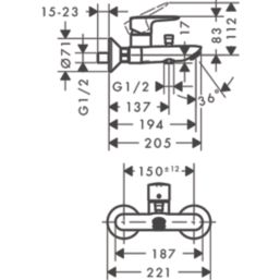 Hansgrohe MySport Chrome 88mm Wall Mounted Single Control Manual Shower Mixer Tap