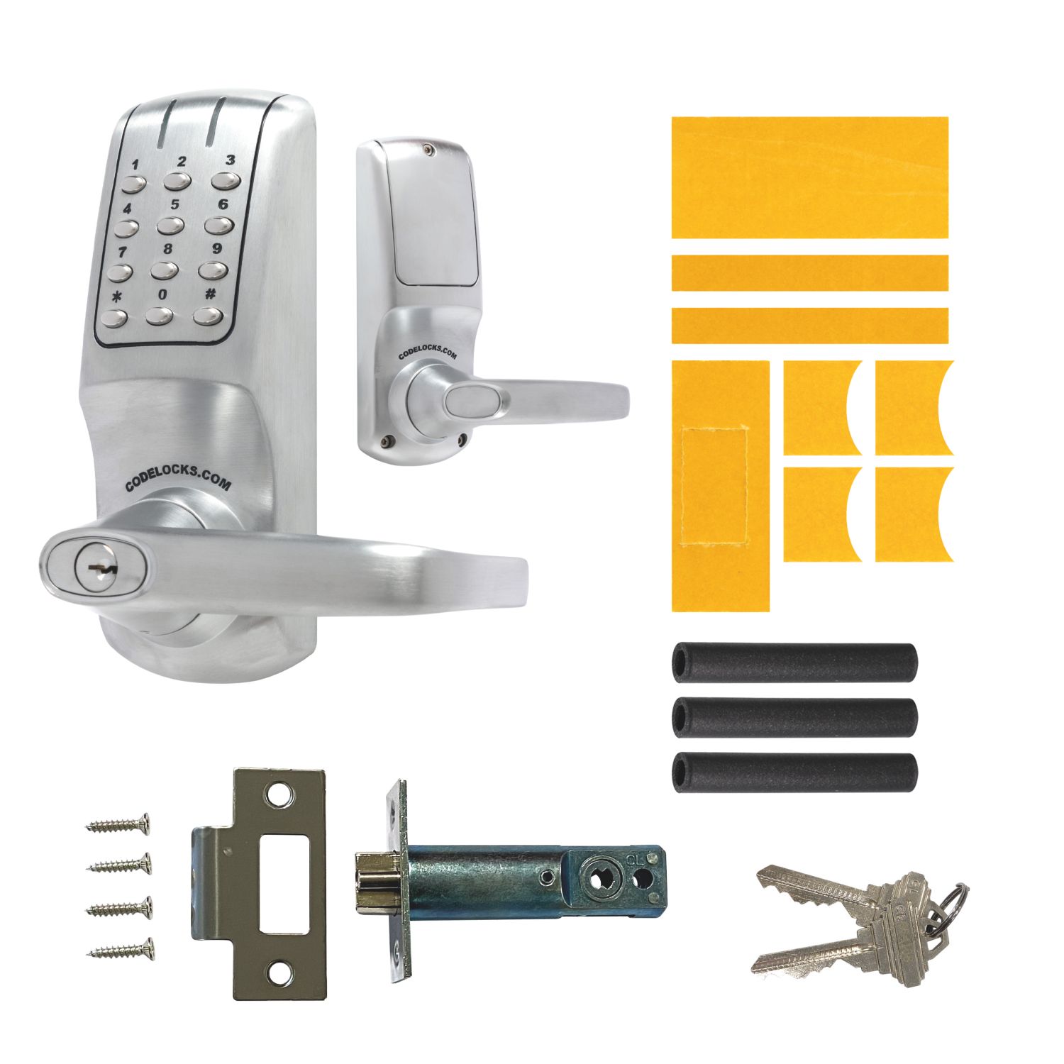 Codelocks Fire Rated Push-Button Lock & Mortice Latch with Code-Free Mode 82mm (307KK)